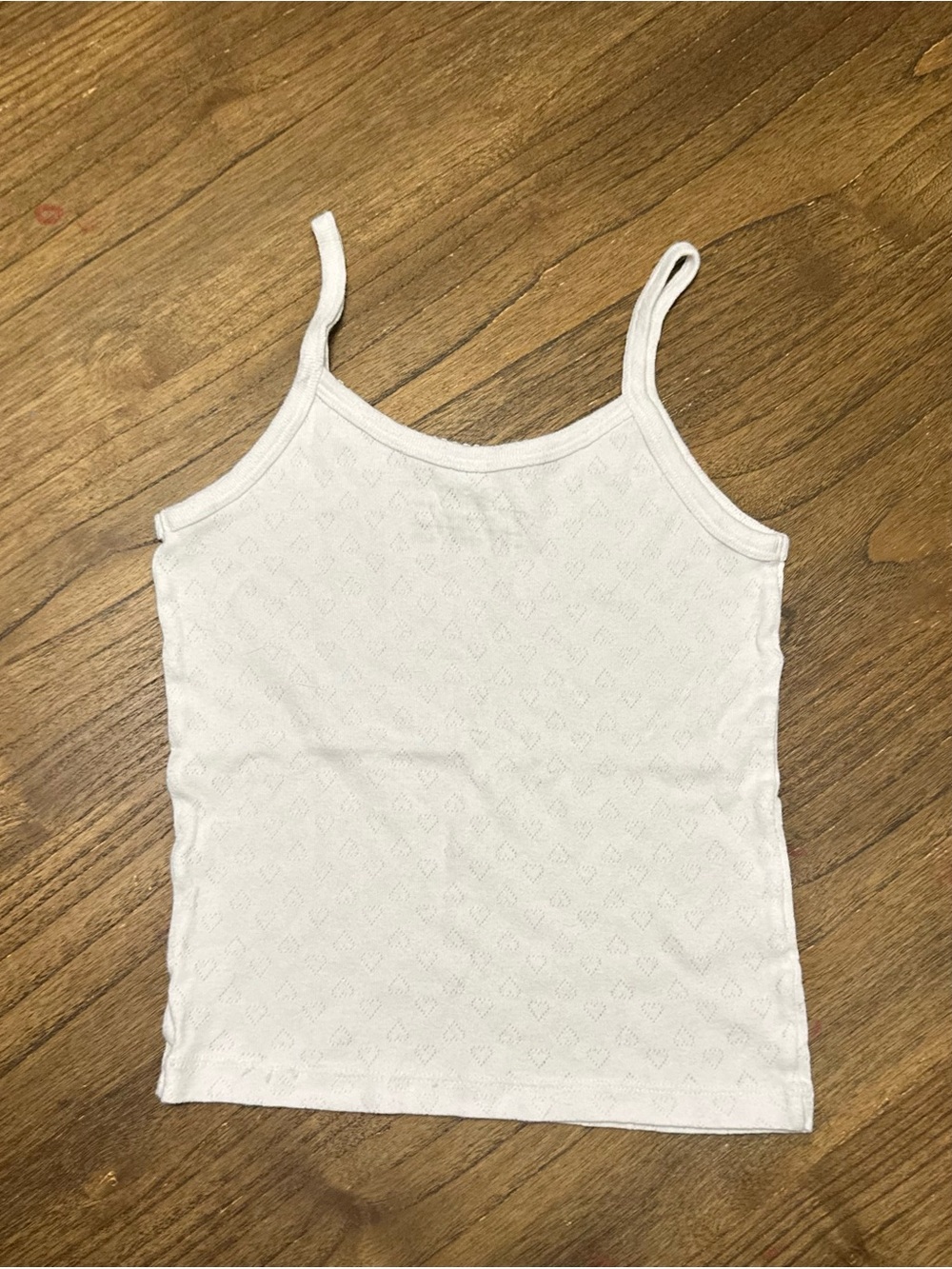 Rene Rofe White Knit Heart-Pattern Cami - Picture 3 of 4
